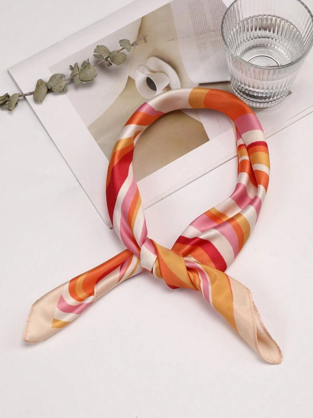 Geometric Wave Square Scarf - Picture 3 of 4